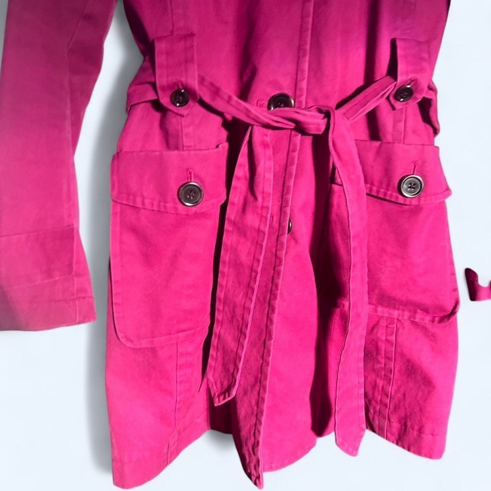 Banana Republic Fuchsia Trench Coat - Picture 3 of 6
